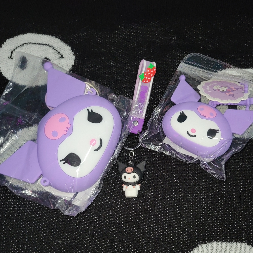 Kuromi crossbody purse with matching coin purse and Keychain